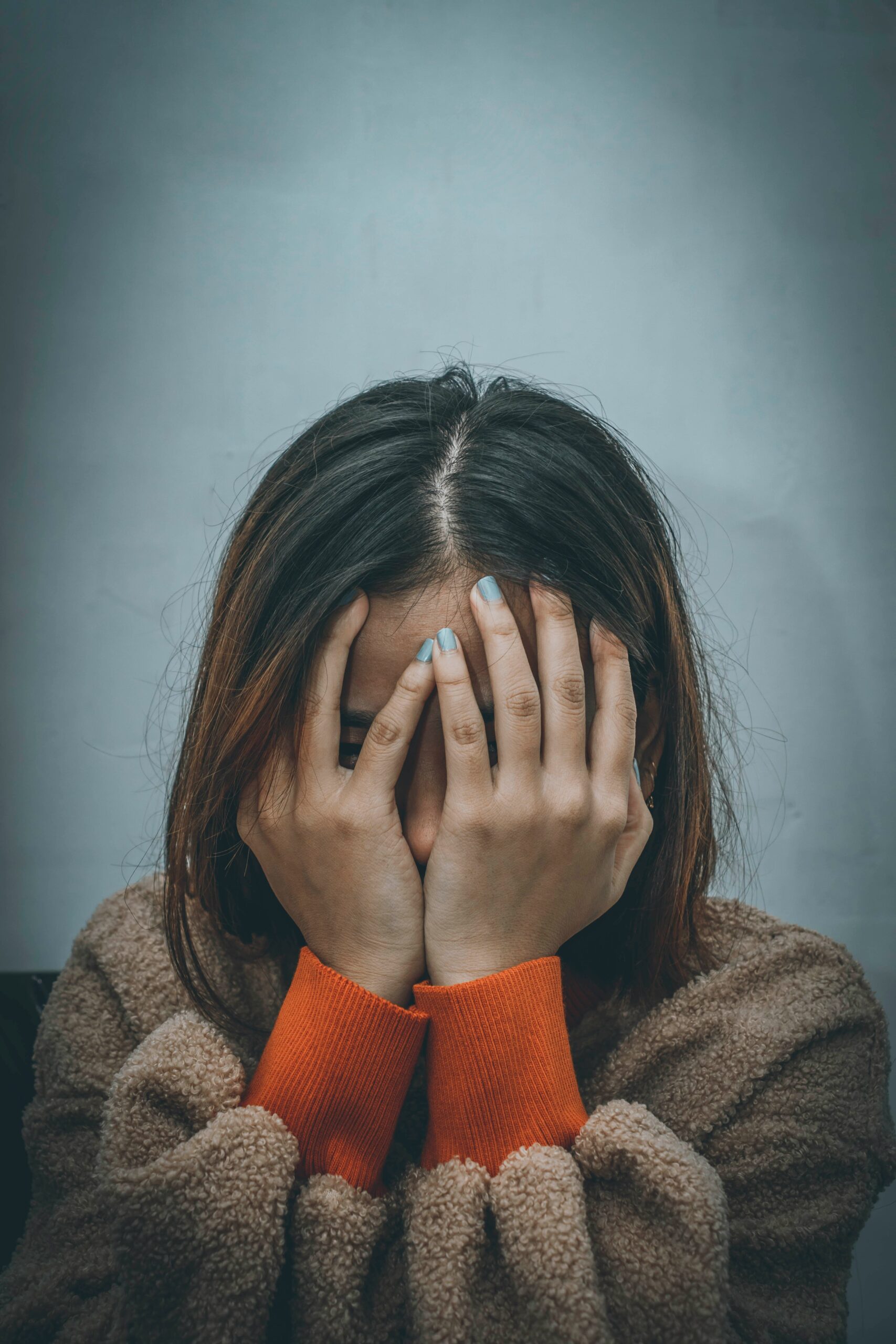 a girl feeling scared